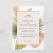Elegant Rustic Boho Floral Botaniqe Wedding Einladung (Vorne/Hinten)