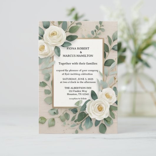 Elegant Rustic Boho Floral Save The Date (Stehend Vorderseite)
