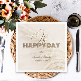 Elegant Rustic Boho Pampas Grass Wedding Napkins Serviette