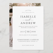 Elegant Rustic Boho Photo Wedding Einladung (Vorne/Hinten)