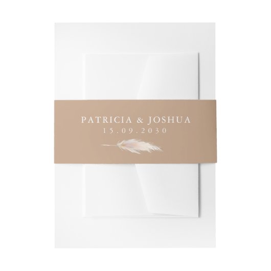 Elegant Rustic Boho Wedding Invitation Belly Band (Vorderseite Beispiel)