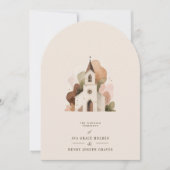 Elegant Rustic Brown Tones Church Wedding Designs Einladung (Vorderseite)