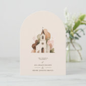 Elegant Rustic Brown Tones Church Wedding Designs Einladung (Stehend Vorderseite)