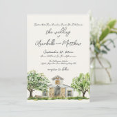 Elegant Rustic Country Barn Wedding Einladung (Stehend Vorderseite)