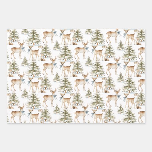 Elegant Rustic Dusty Blue Christmas Geschenkpapier Set (Vorderseite)