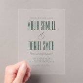Elegant Rustic Emerald Green Wedding Acryleinladungen (Insitu (Handheld))