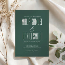 Elegant Rustic Emerald Green Wedding Invitation Einladung