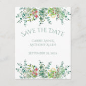 Elegant Rustic Eucalyptus Floral Save the Date (Vorderseite)