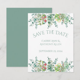 Elegant Rustic Eucalyptus Floral Save the Date
