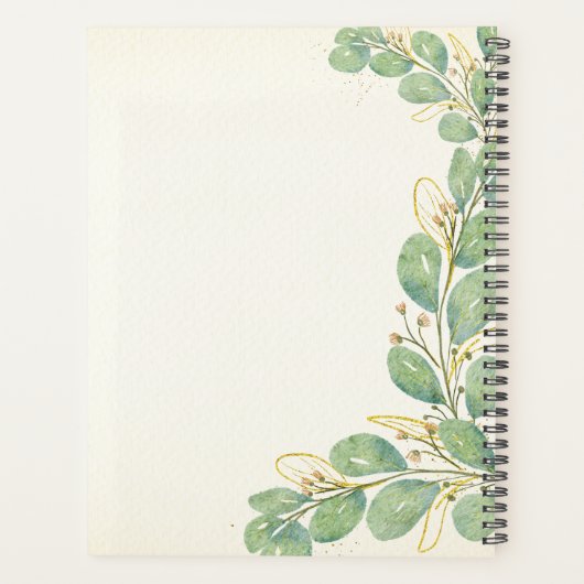 Elegant Rustic Eucalyptus Foliage Family Planer (Rückseite)