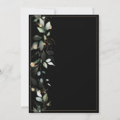 Elegant Rustic Eucalyptus Pastel Black Wedding Einladung (Rückseite)