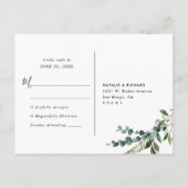 Elegant Rustic Eukalyptus Greenerity Wedding RSVP Postkarte (Rückseite)