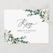 Elegant Rustic Eukalyptus Greenerity Wedding RSVP Postkarte (Vorderseite)
