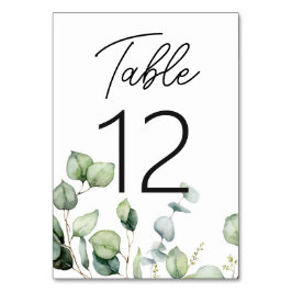 Elegant Rustic Eukalyptus Greenerity Wedding Tischnummer