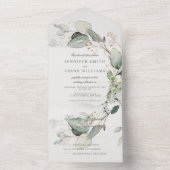 Elegant Rustic Eukalyptus Greenery Elegant Wedding All In One Einladung (Innen)