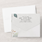 Elegant Rustic Eukalyptus Greenery Elegant Wedding All In One Einladung (Rückseite)