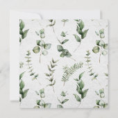 Elegant Rustic Eukalyptus Watercolor Grüne Einladung (Rückseite)