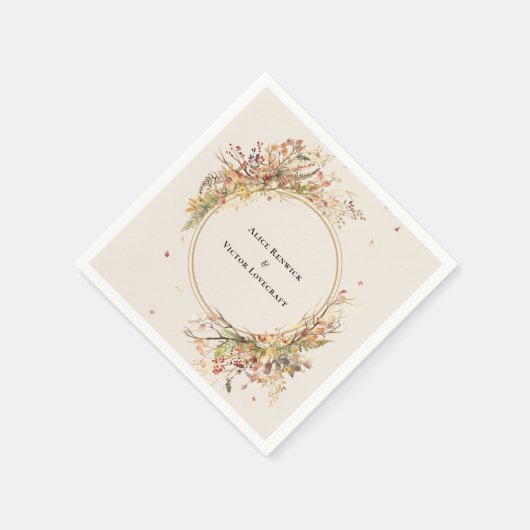 Elegant Rustic Fall Beige Wedding Napkins Serviette (Ecke)