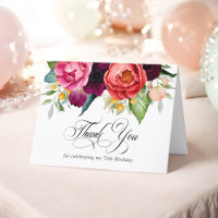 Elegant Rustic Floral 70. Geburtstag Vielen Dank