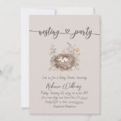 Elegant Rustic Floral Baby Shower Nesting Party Einladung (Vorderseite)
