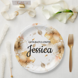 Elegant Rustic Floral Baby Shower Pappteller