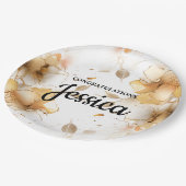 Elegant Rustic Floral Baby Shower Pappteller (Schrägansicht)