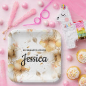 Elegant Rustic Floral Baby Shower Pappteller (Party)