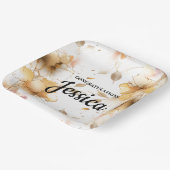 Elegant Rustic Floral Baby Shower Pappteller (Gewinkelt)