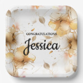 Elegant Rustic Floral Baby Shower Pappteller (Vorderseite)