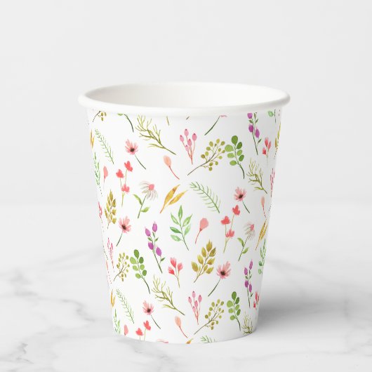 Elegant Rustic Floral Garden Baby Shower Pappbecher (Vorderseite)