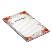 Elegant rustic floral kitchen cookbook recipes notizblock (Rechte Seite)