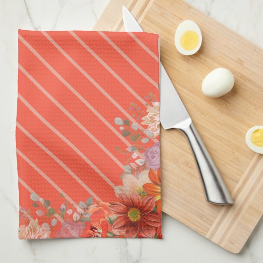 Elegant rustic floral kitchen geschirrtuch (Viertel Falte)