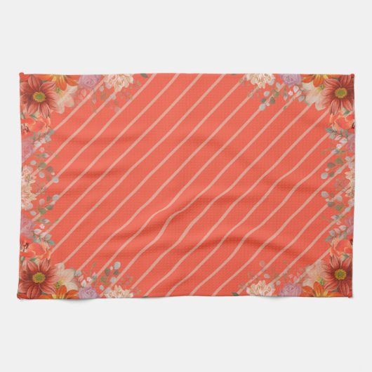 Elegant rustic floral kitchen geschirrtuch (Horizontal)