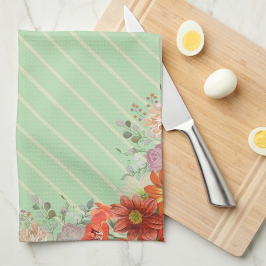 Elegant rustic floral kitchen geschirrtuch (Viertel Falte)