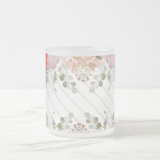 Elegant rustic floral  mattglastasse (Mittel)