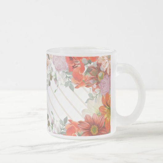 Elegant rustic floral  mattglastasse (Rechts)