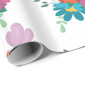 Elegant Rustic Floral Navy Burgundy Marsala Red Geschenkpapier (Rolleneckpunkt)