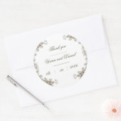 Elegant Rustic Floral Wedding Danke Sticker (Umschlag)