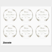 Elegant Rustic Floral Wedding Danke Sticker (Blatt)