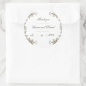 Elegant Rustic Floral Wedding Danke Sticker (Tasche)