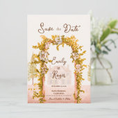 Elegant Rustic Garden Arch Wedding Save the Date Ankündigung (Stehend Vorderseite)