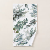Elegant Rustic Green Eucalyptus Leaves Badhandtuch Set (Handtuch)