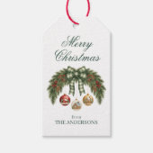 Elegant Rustic Greenery Merry Christmas  Geschenkanhänger (Vorderseite)
