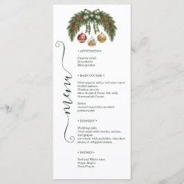 Elegant Rustic Holiday Weeding Menükarte