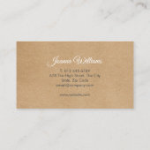 Elegant Rustic Kraft Boho Rose Garland Floral Visitenkarte (Rückseite)