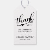 Elegant Rustic Kraft DANK YOU Heart Wedding Geschenkanhänger (Rückseite)