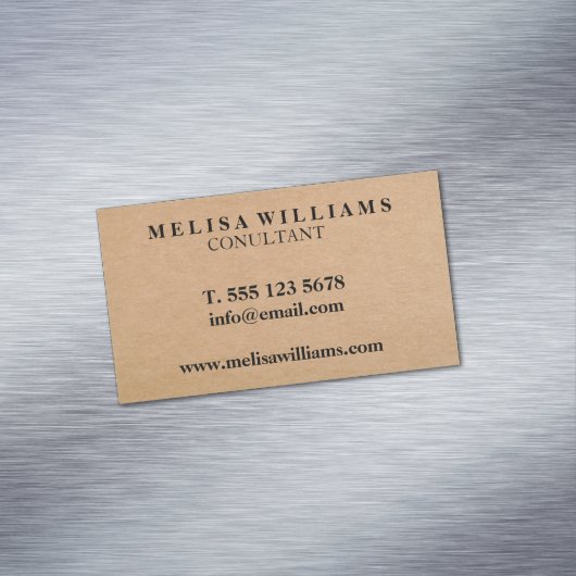 Elegant Rustic Kraft Magnetische Visitenkarte (Beispiel)