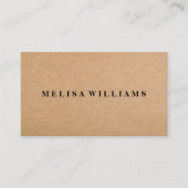 Elegant Rustic Kraft Visitenkarte (Vorderseite)