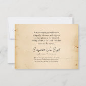 Elegant Rustic Leaves Simple Orthodox Funeral  Dankeskarte (Rückseite)