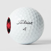 Elegant Rustic Masculine Black Red Buffalo Initial Golfball (Logo)